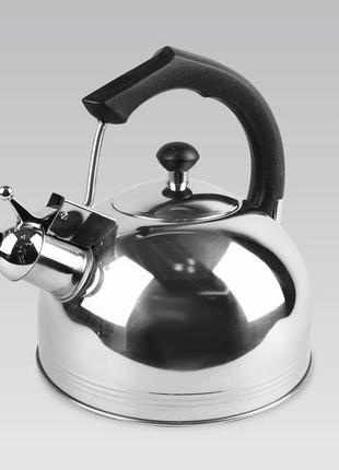 Чайник со свистком 3 л из нержавеющей стали maestro mr-1307-black чайник для индукционной плиты чайник10 фото