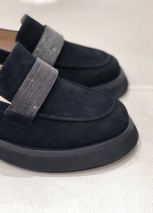 Слиперы женские замшевые черные классические туфли на низком ходу ht3116a-158-c49 anemone 31644 фото