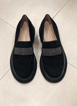Слиперы женские замшевые черные классические туфли на низком ходу ht3116a-158-c49 anemone 31646 фото