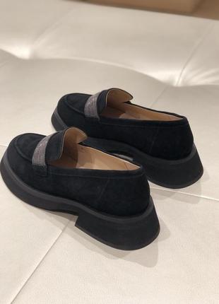 Слиперы женские замшевые черные классические туфли на низком ходу ht3116a-158-c49 anemone 31643 фото