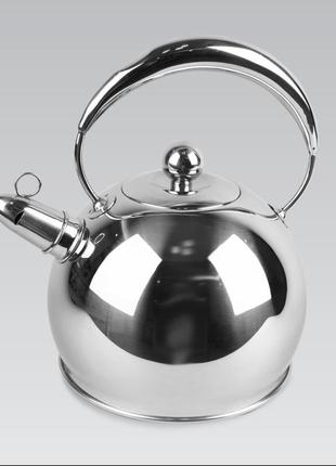 Чайник зі свистком 3.0 л з неіржавкої сталі maestro mr-1322 чайник для індукційної плити чайник газовий7 фото