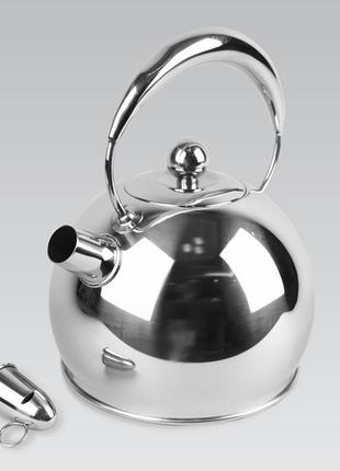 Чайник зі свистком 3.0 л з неіржавкої сталі maestro mr-1322 чайник для індукційної плити чайник газовий8 фото
