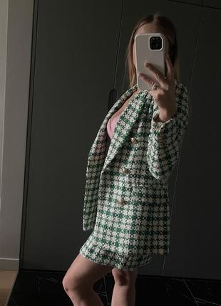 Твідовий костюм zara юбка жакет2 фото