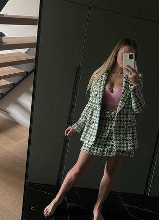 Твідовий костюм zara юбка жакет4 фото