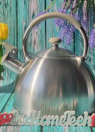 Чайник зі свистком 2.5 л із неіржавкої сталі maestro mr-1323 чайник для індукційної плити чайник1 фото