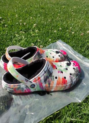 Crocs classic lined tie dye clog black/multi 45-46 29см 

новые оригинал кроксы