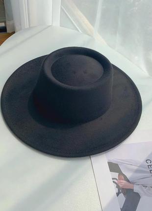 Стильная  фетровая шляпа широкополая  черный 56-59р (948)2 фото