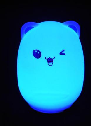 Led ночник с аккумулятором силиконовый котик (light cat)