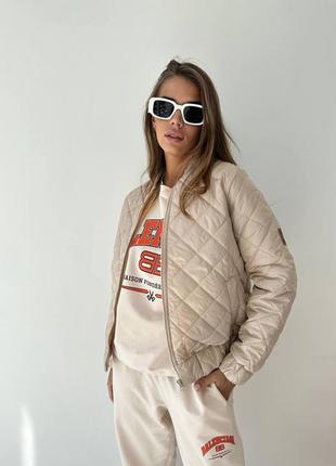 Стьобана осіння куртка бомбер на синтепоні 100, жіноча куртка демі демісезон4 фото