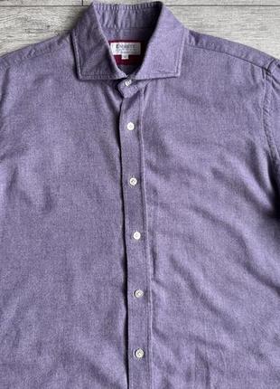 Сорочка\рубашка emmett slim fit purple brushed cotton shirt2 фото