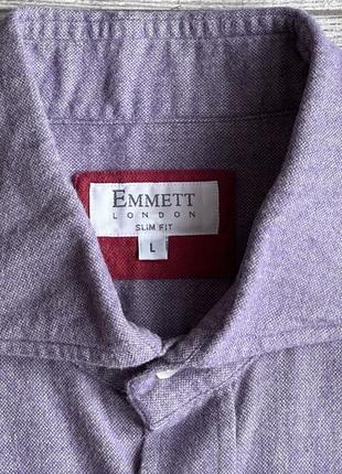 Сорочка\рубашка emmett slim fit purple brushed cotton shirt3 фото