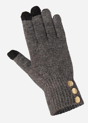 Женские шерстяные сенсорные перчатки лео с декоративными пуговицами