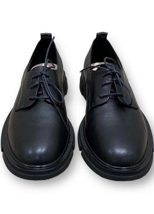 Женские кожаные туфли дерби на шнурках низкий ход 4f2356d-0317-a1565a molka 26737 фото