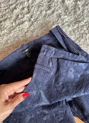 H&m slim skinny узкие брюки брюки с узором3 фото