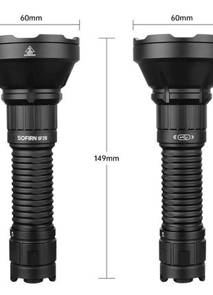 Фонарик sofirn sf26 макс. 2000 люмен 964 метра edc sft40 светодиодный с хвостовым...