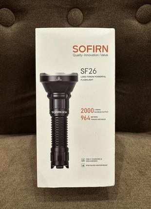Фонарик sofirn sf26 макс. 2000 люмен 964 метра edc sft40 светодиодный с хвостовым...
