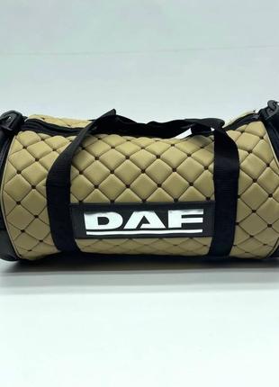 Сумка с логотипом "daf" бежевая из экокожи 500х230