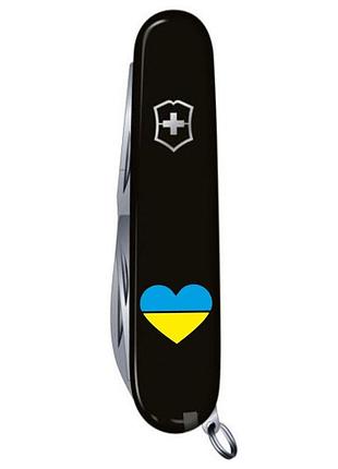 Climber ukraine 91 мм/14функ/чорн/штоп/ніж/гак/серце синьо-жовте