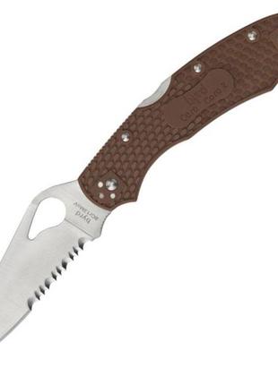 Ніж spyderco byrd cara cara 2, напівсеррейтор, brown (by03psbn2)