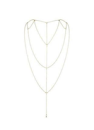 Ланцюжок для спини bijoux indiscrets magnifique back and cleavage chain - gold, прикраса для тіла feromon