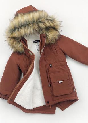 Детская зимняя парка marakas для девочки и мальчика теплая зимняя куртка на мехе8 фото