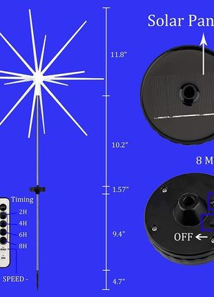 Солнечные фейерверки декоративные уличные фонари, 112 светодиодных медных проводов, водонепроницаемые звездные1 фото