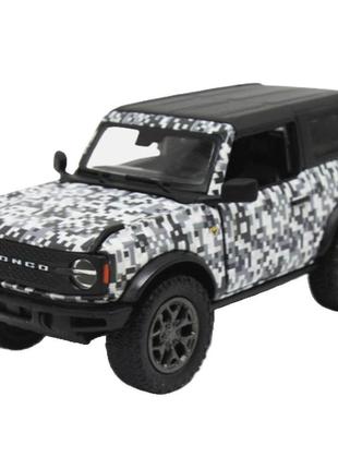 Машинка металева джип ford bronco camo-edition сірий