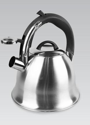 Чайник зі свистком 3.0 л із неіржавкої сталі maestro mr-1320 чайник для індукційної плити чайник газовий7 фото