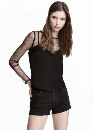 Лонгслив h&m с сеткой 3