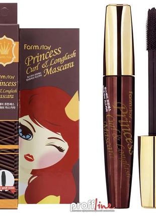 Туш для вій подовжує farmstay princess curl & longlash 12 г (чорна)