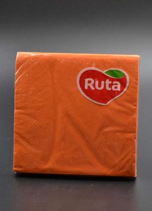 Серветка  "ruta" / 33*33см / 3-шарова / помаранчева / 20шт1 фото