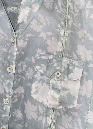 Романтичная рубашка 3/4 рукав, рубашка в цветочный принт, фирменная блузка натуральная ткань.9 фото