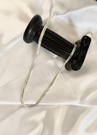 Цепочка многослойная из 5 цепочек-жгутиков в стиле минимализм, серебряное покрытие 925 пробы, длина 42+5 см8 фото