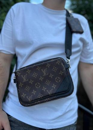 Мужская сумка через плечо луи витон стильная сумка-мессенджер 3 в 1 louis vuitton, классическая1 фото