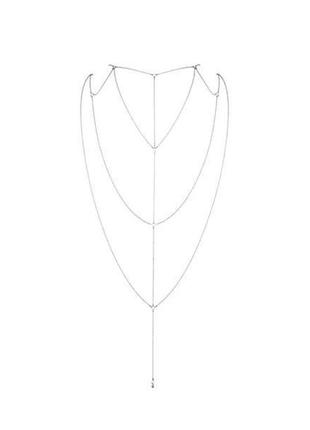 Ланцюжок для спини bijoux indiscrets magnifique back and cleavage chain - silver, прикраса для тіла feromon