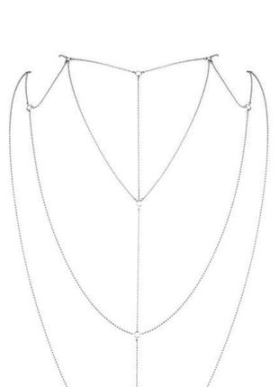 Цепочка для спины bijoux indiscrets magnifique back and cleavage chain - silver, украшение для тела feromon2 фото