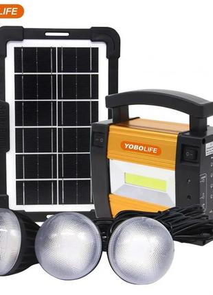 Ліхтар ручний + зарядна станція + сонячна панель і 3 лампи yobolife lm-367 r_775
