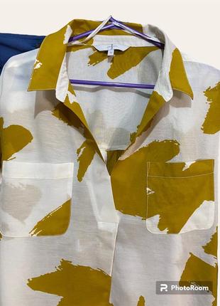Блуза абстрактный принт натуральная ткань, рукав 3/42 фото