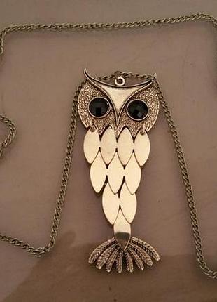 Подвеска сова, украшение на шею, бижутерия. новые украшения.
