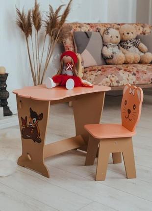 Вау!детский стол розовый!стол-парта с крышкой облачко и стульчик фигурный.подойдет для учебы, рисования9 фото