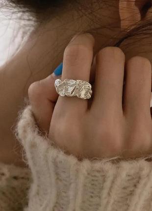 Тренд жатое кольцо под серебро кольца минимализм кольцо объем регулируется1 фото