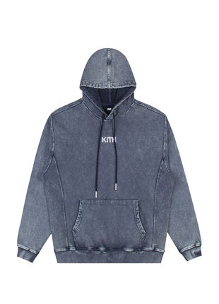 Худи kith knitted embroidered logo heavy hoodie gray1 фото