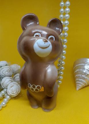 Олимпийский мишка фарфоровая статуэтка ссср барановского фарфорового завода винтажная