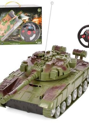 Kmcx3907 танк 24 см, р/у, акумулятор, usb заряджання, 1:18, звук, світло, 2 кольори, у коробці 36-25-8,5 см