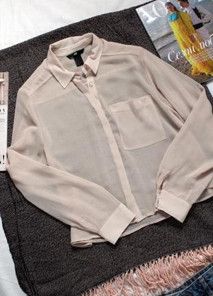 Бежево персиковая блуза h&m 34 размер с1 фото