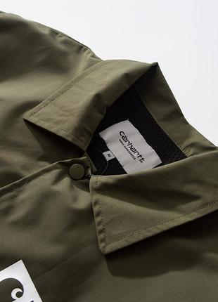 Вітровка carhartt wip state pile coach jacket olive7 фото