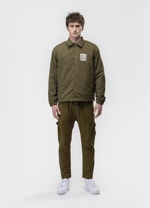 Вітровка carhartt wip state pile coach jacket olive4 фото