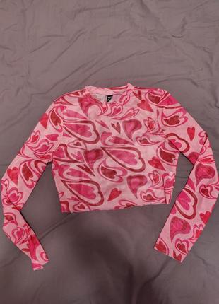 Рожевий топ з довгими рукавами shein eu 44 xl