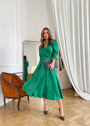 Роскошное атласное платье на запах must have 🖤 вечернее платье