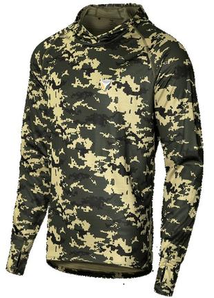 Лонгслив военный тактичечкий мужская армейская футболка с длинным рукавом xxxl ua digital woodland ku-22